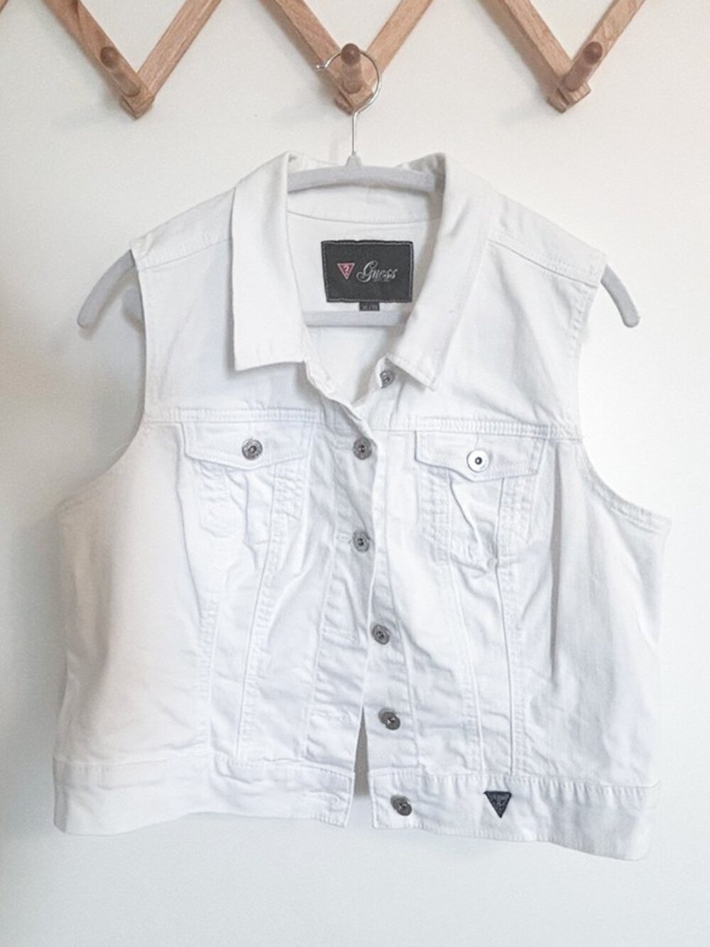 Guess White Denim Vest